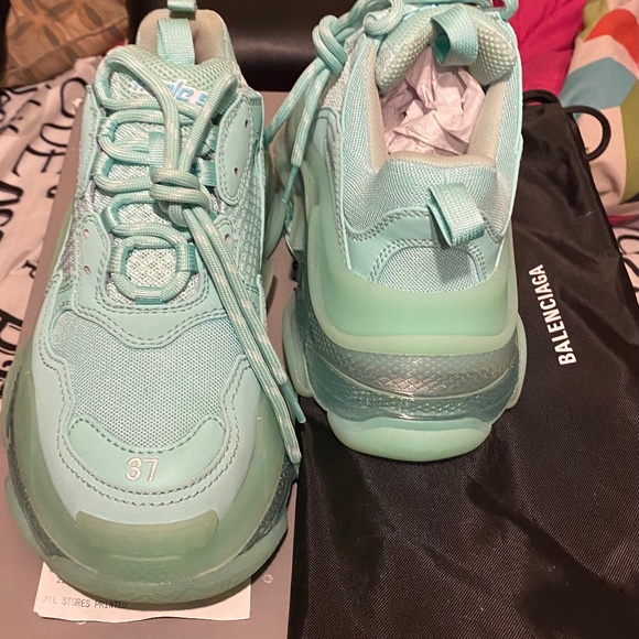 Balenciaga Wmns Triple S Sneaker 'Clear Sole - Mint' - Picture 1 of 6